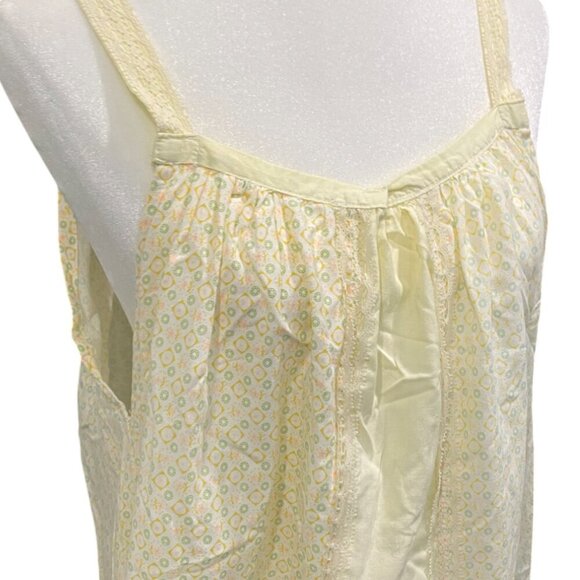 Babydoll Sleeveless House Dress Cottagecore Cotton Lace Trim Nightgown - Picture 2 of 3